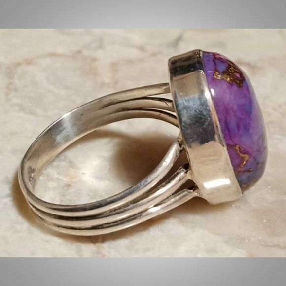 CLOSEOUT! š„AUTHENTIC Mohave Purple Turquoise sterling silver Ring sz 7  03 - Picture 2 of 5